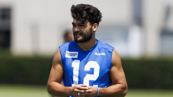 Rams WR Puka Nacua misses practice with a hip injury