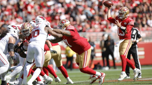 Through three games, Brock Purdy still hasn’t been sacked