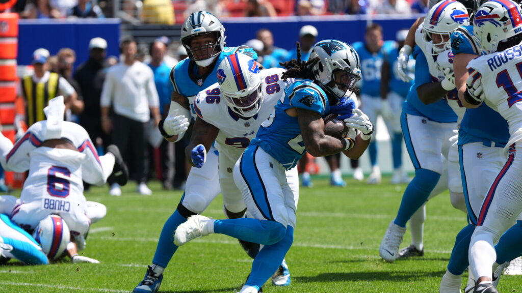 Panthers RB Jonathon Brooks saw his first game action since his second torn ACL in 2024