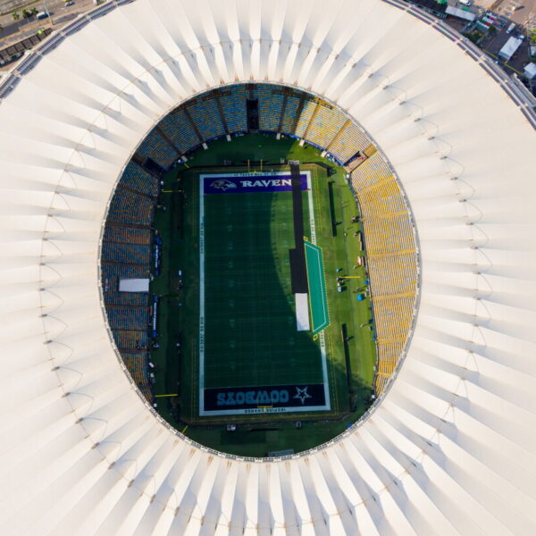Close-up images of field at Maracanã Stadium, a day before Ravens-Cowboys