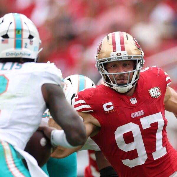 Report: Nick Bosa out for a few weeks with pulled calf
