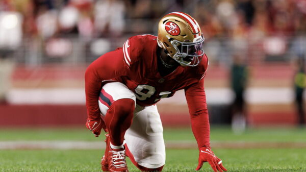 49ers DE Sam Okuayinonu not on team flight to Australia, questionable with foot injury