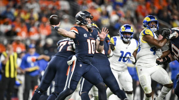 Bo Nix throws two TD passes, two-point conversions, Broncos-Rams tied at 16-16