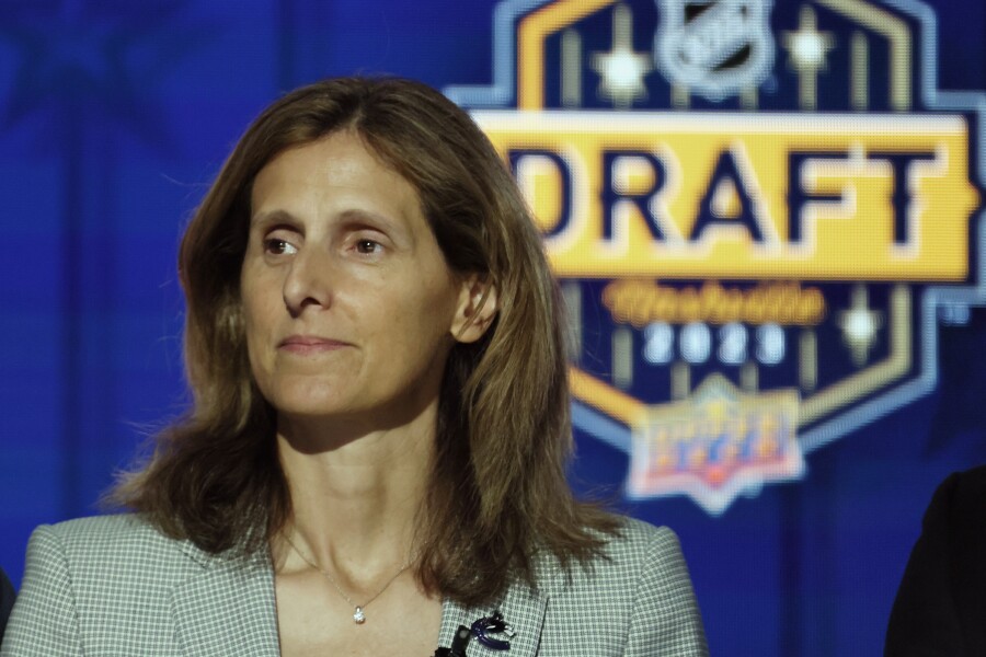 Cammi Granato of the Vancouver Canuck attends the 2023 NHL Draft at the Bridgestone Arena on June 28, 2023 in Nashville, Tennessee.